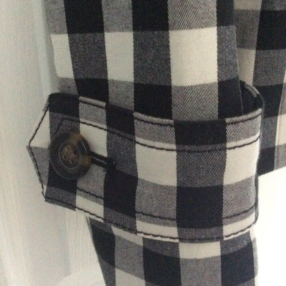 Ann Taylor Black and White Gingham Double Breasted Swing Jacket Size S NWT - Picture 7 of 8